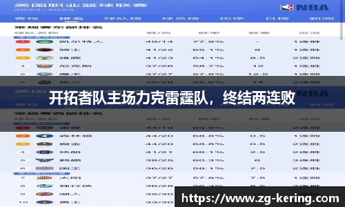开拓者队主场力克雷霆队，终结两连败