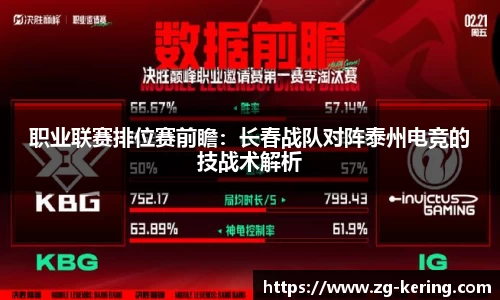 职业联赛排位赛前瞻：长春战队对阵泰州电竞的技战术解析
